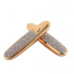 Oval Cosmetic Packaging Solution 10g Lipstick Tube with Screw Cap Top and Rhinestone Detail for sale