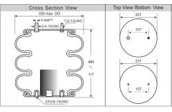 China Truck Suspension 3B12-310 Triple Convoluted Air Spring W01-358-8029 supplier