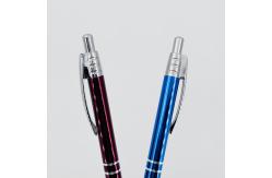 China Classical Aluminum Anti Slip Pressing Ballpoint Pen With Printing logos supplier