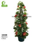 Lifelike Stunning 85cm Tall Artificial Potted Flower Geranium Outdoor Decorative for sale