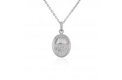 China ODM Sterling 925 Silver Pendant Custom Pattern Crystal Necklace supplier