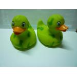 Phthalate Free Letter Printed Weighted Rubber Ducks Toy With Camouflage Design for sale