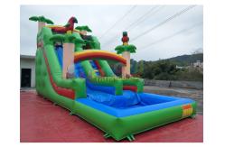 China Pvc Tarpaulin Kids Inflatable Water Slide With Pool / Commercial Bounce House Water Slide supplier