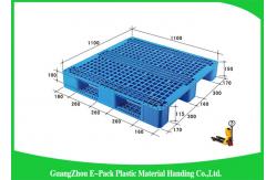 China Ventilated Plastic Skids Pallets Single Faced , Euro Blue Plastic Pallets Ventilated Deck supplier