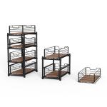 Detachable Kitchen Organizer Spice Rack Cupboard Organiser Kitchen Storage Solutions Carbon Steel Cabinet Shelf for sale