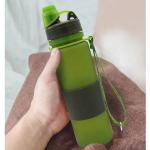Roll up Collapsible Silicone Water Bottle , 650ML Outdoor for sale