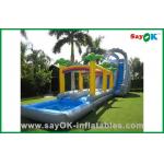 Commercial Inflatable Swimming Pool Slide Backyard Kids Water Inflatable Slides Action Air Jumping Castle With Pool for sale