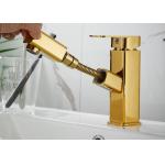 Brass 360°rotate Golden Pull Out Hotel Basin Faucet Tap