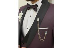 China Wedding Red Mens Tuxedo 65% Polyester 32% Viscose 3% Lycra supplier
