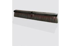 China Steel Long Push Broom 60cm Deck Floor Scrub Brush With Rubber supplier