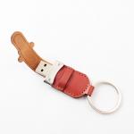 PU Cover And Leather Usb Stick With Metal Ring 2.0 Portable 64GB 128GB 30MB/S for sale