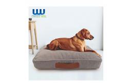 China Orthopedic Foam Linen Polyester Washable Dog Bed Super Thick supplier