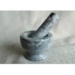 Household Stone Mortar And Pestle , Solid Marble Stone Bowl With Masher for sale