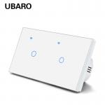 146*86mm 2 Gang  Fireproof Tuya Smart Home WIFI  Light Switch With Remote Control Electric Switch 240V Voice Control for sale