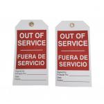 Waterproof Custom Repair Tags White Red Tag Out Of Service Fuera De Servicio for sale