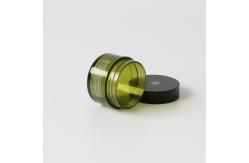 China Facial Makeup Cream Empty Frosted Cosmetic Jars With Black Lid supplier
