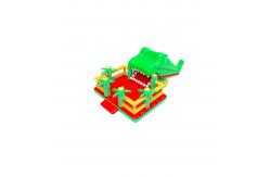 China Red Jumping Castle With Big Green Crocodile Slide supplier