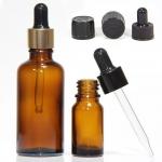 10ml 20ml 30ml 50ml Mini Round Empty Cosmetic Glass Essential Oil Bottle with Plastic Black Dropper for sale