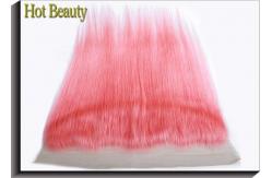 China Custom Pink Ear To Ear Swiss Lace Top Closure / Frontal Closure Weave supplier