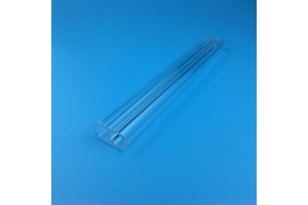 Laser Application Transparent Quartz Tube Double Hole Extended 150mm