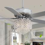 18w Flush Mount Crystal Chandelier Ceiling Fan for sale