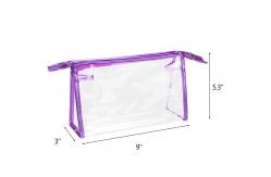 China Transparent Waterproof Cosmetic Bag, PVC Clear Makeup Organizing Bags With Zipper Perfect for Bathroom supplier