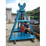 Heavy Duty 50T Tower Erection Tools Cabel Drum Stand With Hydraulic Jack For Releasing Wire for sale