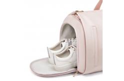 China PU Foldable Pink Leather Travel Duffle Bag Carry On Garment Bag OEM/ODM supplier