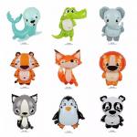 Wholesal New Cartoon Animal Series Balloon Sea Lion Fox Penguin Panda Marine Life Animal Theme Birthday Party Decoration for sale