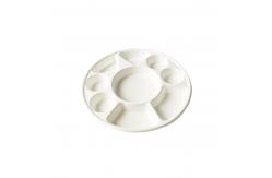 China 9 Divided Round Biodegradable Bagasse Tableware Party Plates Greaseproof supplier