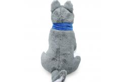 China Short Plush Simulation Husky Stuffed Toy With Scarf ISO9001 supplier