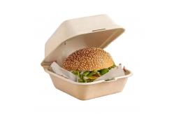 China Biodegradable Hamburger Box Customized Fast Food Delivery Packaging Sugarcane Box supplier