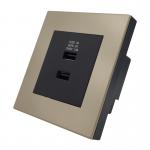 PC Metal USB Charger Socket 86mm Double Wall Socket With Usb for sale