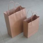 Multi Handle Brown Paper Packaging Bag Eco-friendly With Middle Size for sale