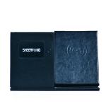 Custom Logo Creative Pu Leather Desktop Storage Multifunctional Wireless Charger Pen Holder for sale