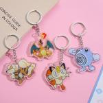 Silk Screen Printing Clear Keyring with Chain Customized Shape