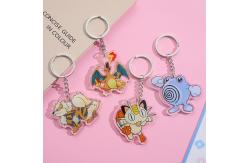 China Silk Screen Printing Clear Keyring with Chain Customized Shape supplier