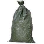 Woven Polypropylene PP Sand Bag Green Hemmed Top With Tie for sale
