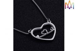 China OEM ODM Free Engraving Stethoscope Heart Pendant supplier