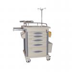 Wood Steel Modern Medical Emergency Trolley Equipment Cart for sale