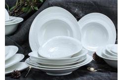 China Swirl Emboss 16pc Dinner Set Irregular For Wedding Party supplier