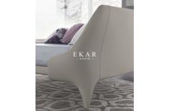 China Bed Designer Furniture Cream White Modern Leather Bed ZZ-BD017 supplier