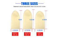 China Class A Smooth Thickened Beige Latex Finger Covers ASTM D3772 supplier