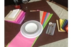 China Clear Spunbond PP Dot Style Non Woven Table Cover Tear Proof Oilproof supplier