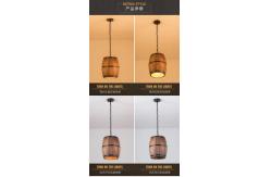 China Bedroom Retro Wooden CRI 75 Wine Barrel Pendant Light supplier