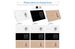 China EU Standard Wall Mounted Switch Socket Combo with Tempered Glass Panel supplier