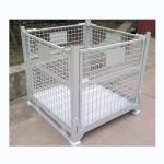 Corrosion Protection Folding Metal Box Warehouse Stack Container Foldable Metal Storage Box for sale