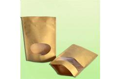 China Brown Custom Paper Bags With Clear Window For Herbal Chips Packaging supplier