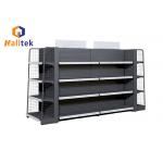 2 Side Supermarket Gondola Shelving Metal Perforated Back Panel Shelf for sale