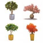 Indoor And Outdoor 200cm High Artificial Red Maple Tree For Courtyard for sale